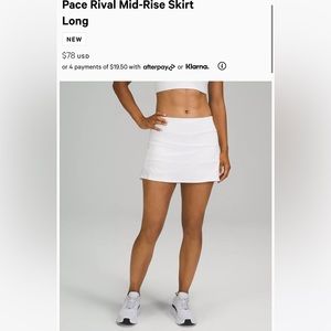 white lululemon tennis skirt (long)